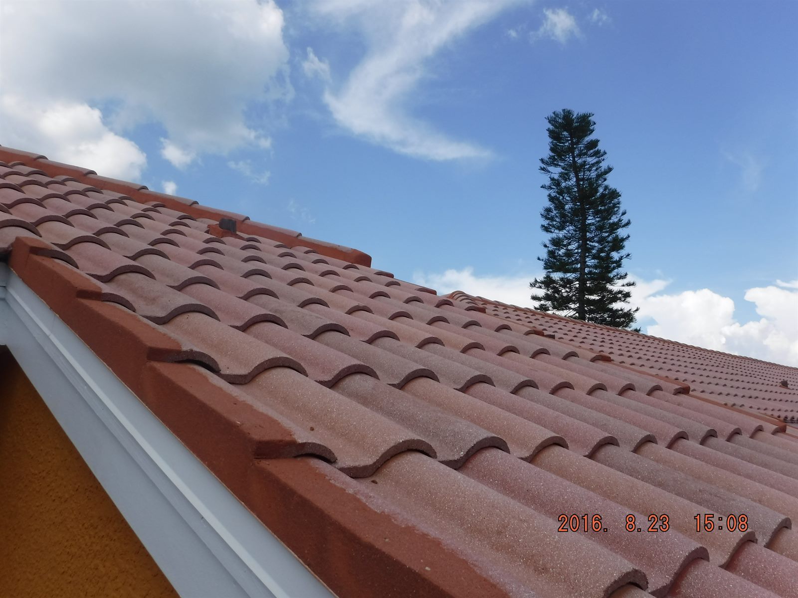 Tile roof covering inspection photo