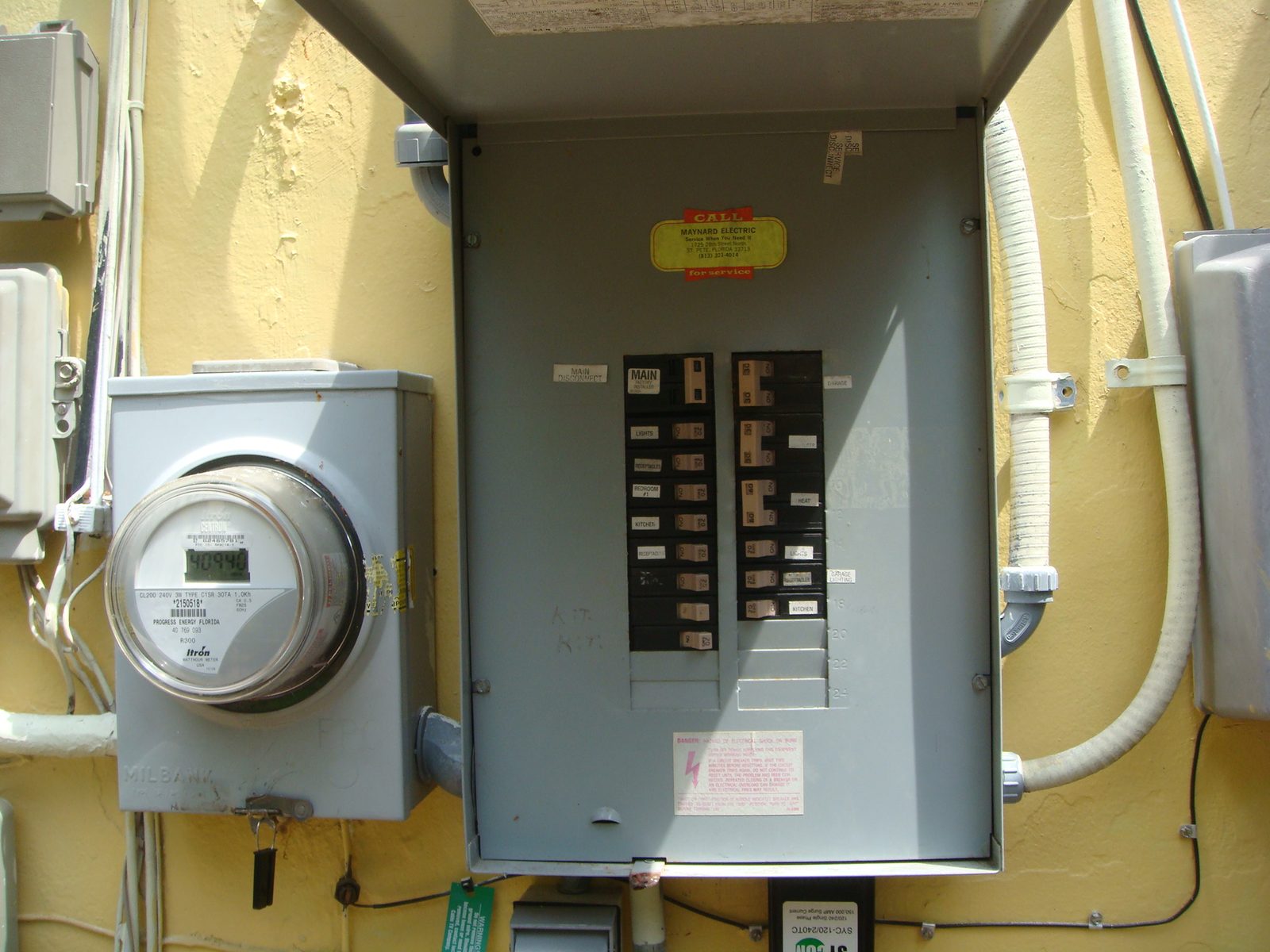 Breaker panel inspection photo